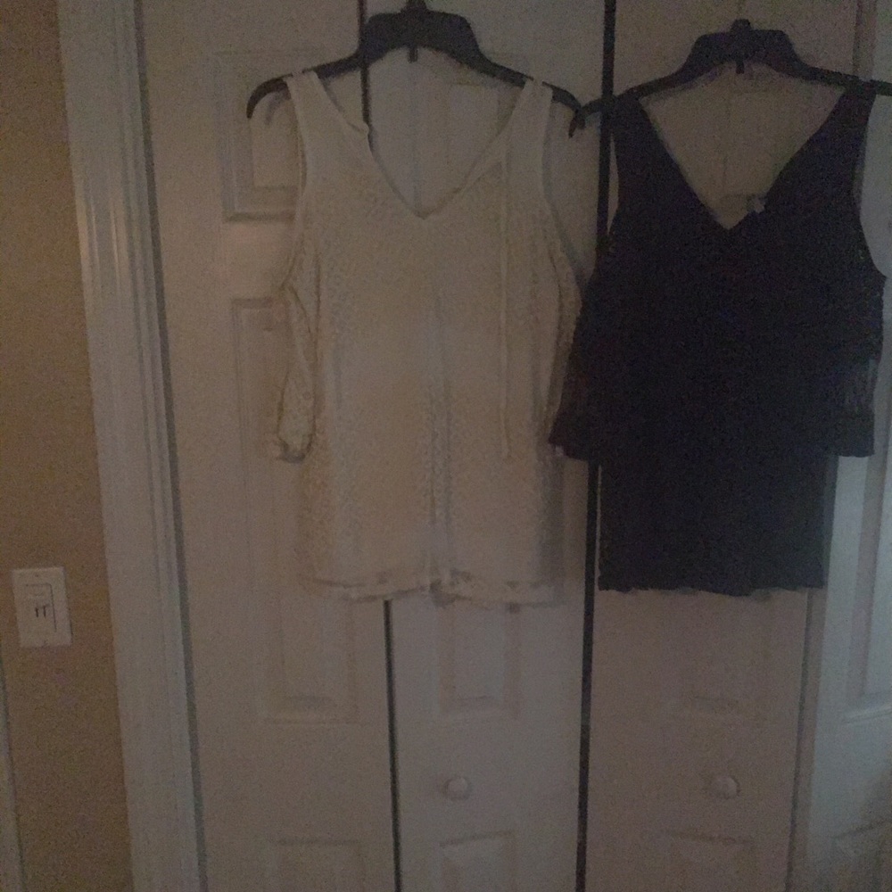 Two cold shoulder Lacey tops